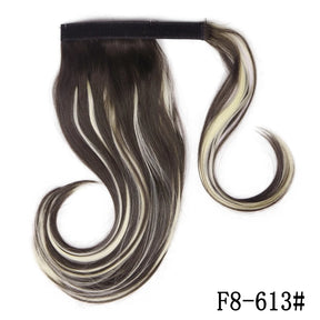 AZQUEEN Synthetic Short Straight Wrap Around Clip In Ponytail Hair Extension 18Inch Black Brown Bounce Horsetail For Wom