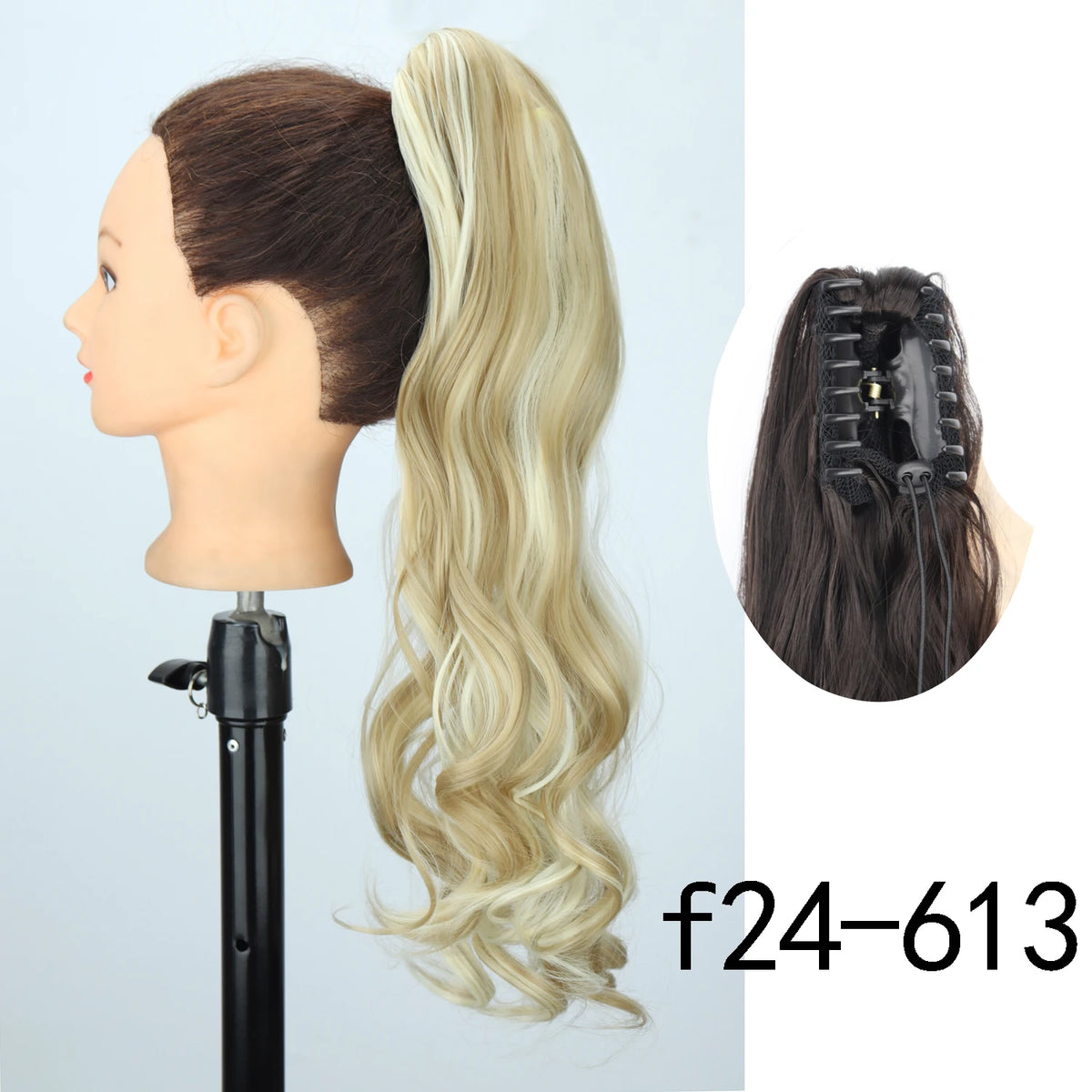 Synthetic 24inch Claw Clip On Straight Ponytail Hair Extension Ponytail Extension Hair For Women Pony Tail Hair Hairpiece