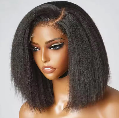 250% Kinky Straight Glueless Wig Ready To Wear And Go 13x6 Hd Yaki Straight Lace Front Human Hair Wigs For Women 30 36 Inch
