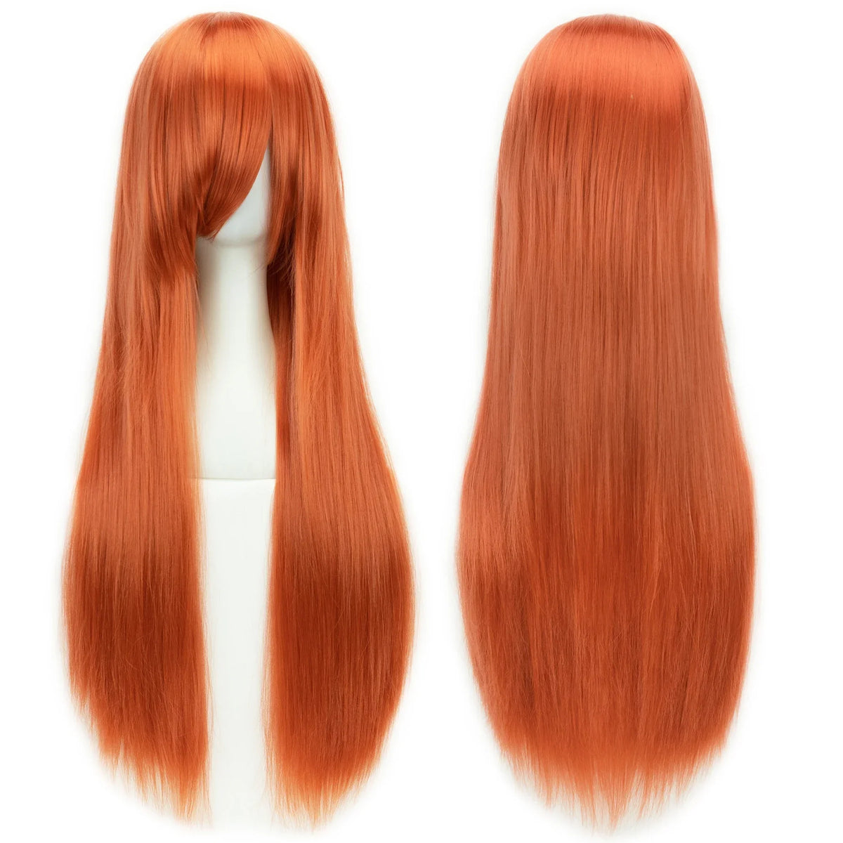 80cm Long Apple Green Straight Synthetic HairCosplay Wig with Bangs Halloween Costume Wigs for Women