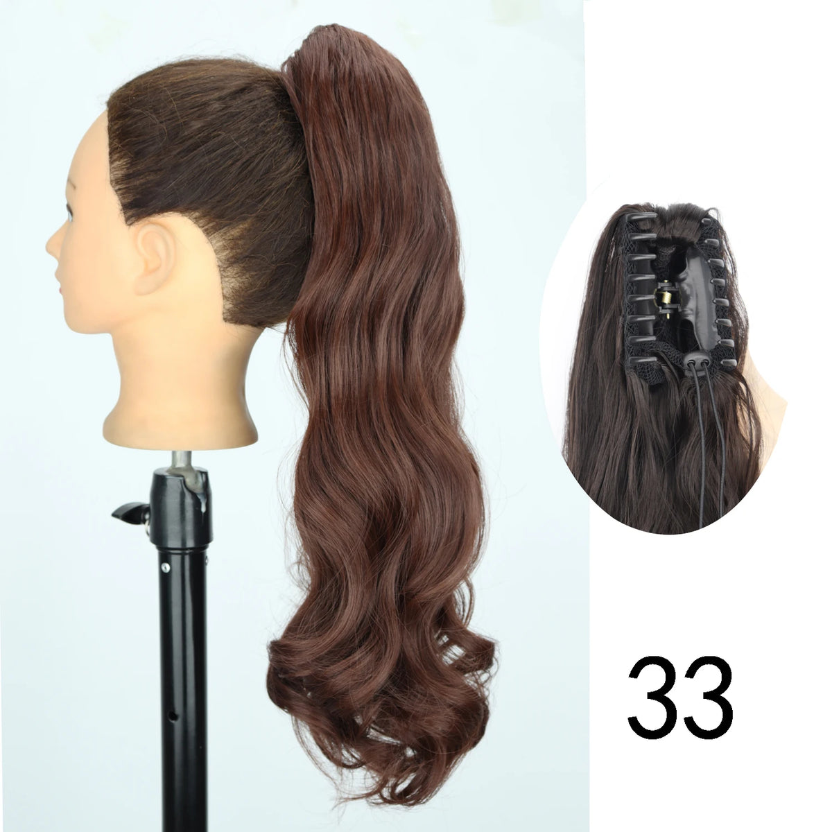 Synthetic 24inch Claw Clip On Straight Ponytail Hair Extension Ponytail Extension Hair For Women Pony Tail Hair Hairpiece