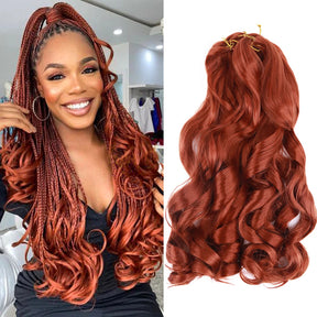 26Inch French Curls Braiding Hair Extensions Synthetic Curl Hair Loose Wave Spiral Curl Crochet Hair Braids For Black Women