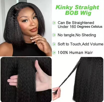 250% Kinky Straight Glueless Wig Ready To Wear And Go 13x6 Hd Yaki Straight Lace Front Human Hair Wigs For Women 30 36 Inch