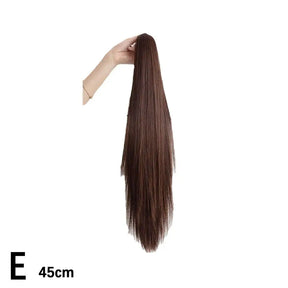 Long Straight Ponytail Wig 45cm/55cm Strap Style High Ponytail Long Straight Hair Black Brown Hair Extended Ponytail