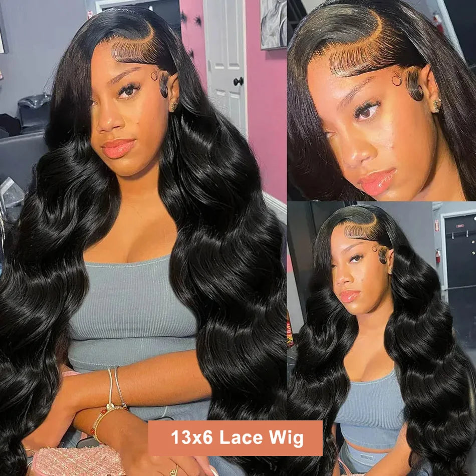 30 40 Inch Lace Front Human Hair Wigs 100% Brazilian Body Wave 13x4 13x6 HD Lace Frontal Wigs For Women PrePlucked Wavy Wig