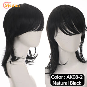 MEIFAN Synthetic Short Cosplay Lolita Anime Men Wig Male Straight Hair High Temperature Fiber Pink Blue Blonde Ombre Black Wig