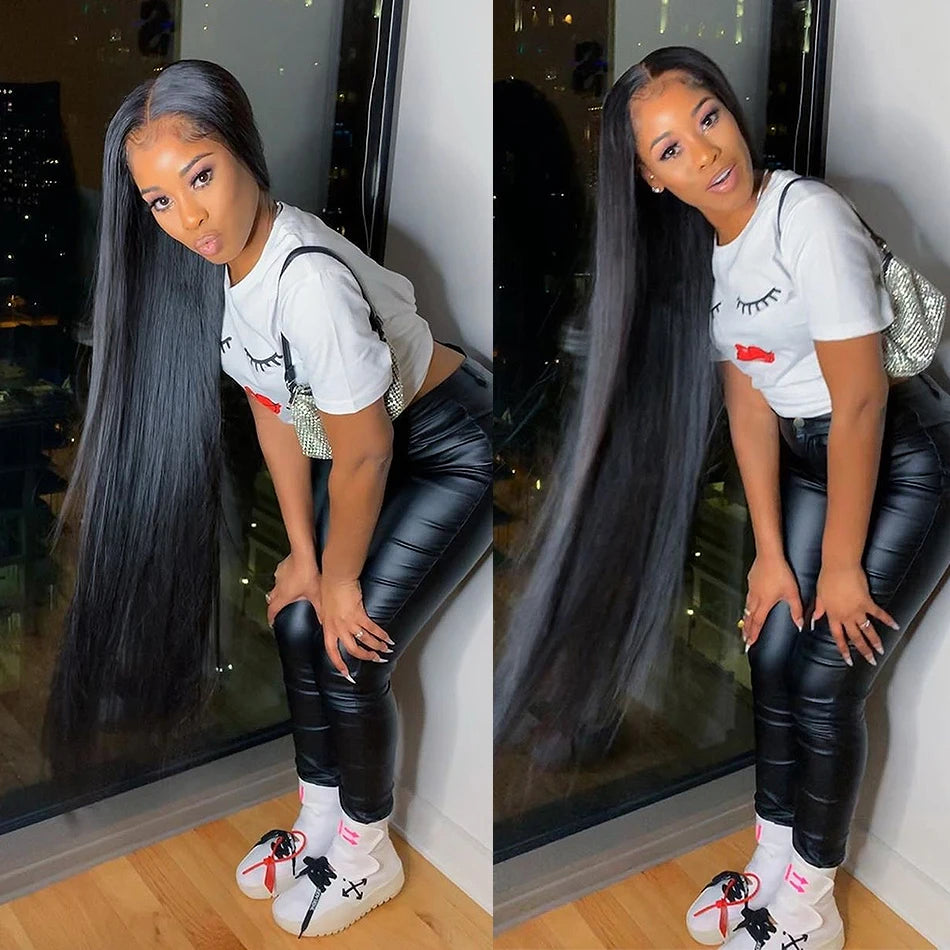 Human Hair Bundles With 13x4 Frontal Brazilian Straight Bundles With Frontal Human Hair Weave Extensions 3 Bundles Remy Hair