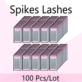 100pcs Spikes Wispy Extension Lashes Individual Fairy Dramatic Fluffy Soft Promade Natural Professional Makeup Eyelashes