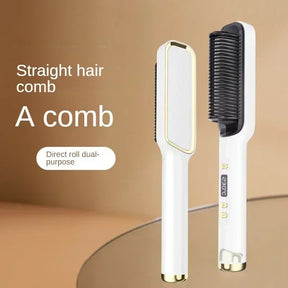 Multifunctional Electric Heating Hair Straightening Curling Iron Negative Ion Straightening Comb Anti-scald Styling Tool