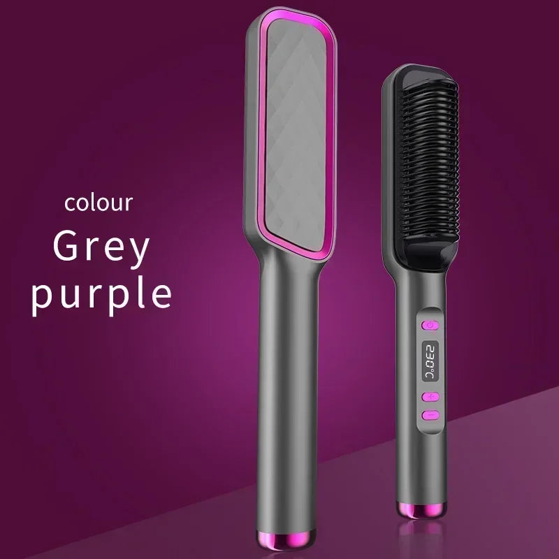 Multifunctional Electric Heating Hair Straightening Curling Iron Negative Ion Straightening Comb Anti-scald Styling Tool