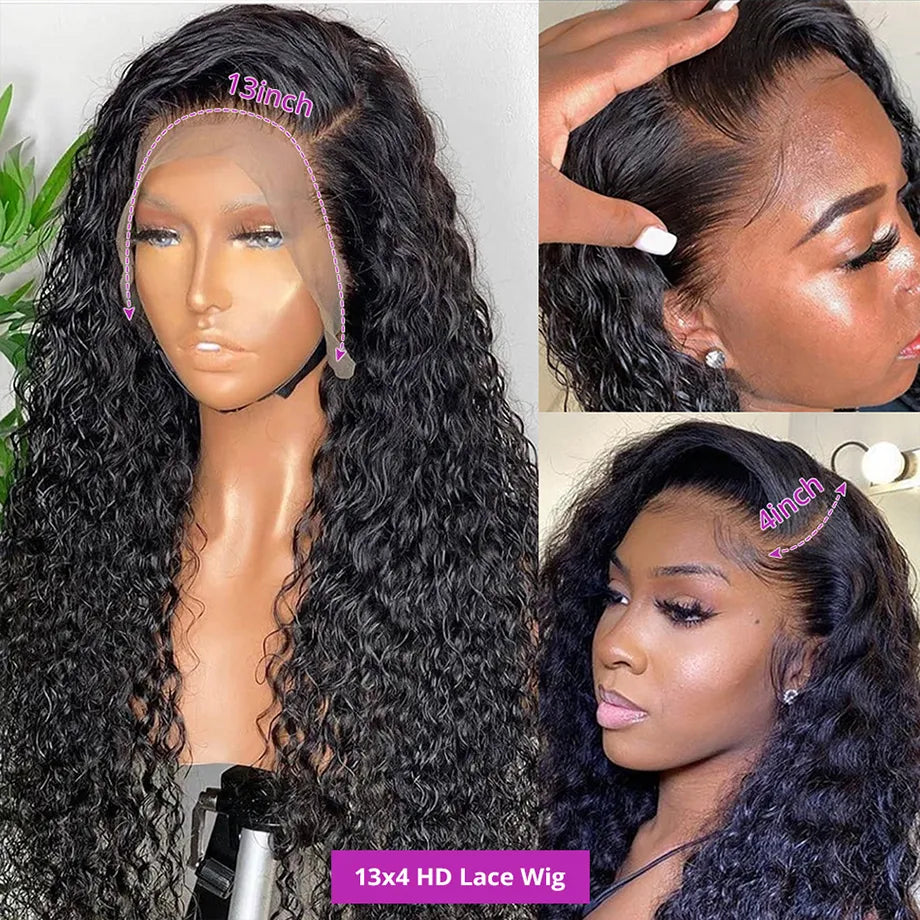 360 Curly Human Hair Wigs For Black Women Human Hair 4x4 5x5 Water Wave Lace Closure Wig 13x4 13x6 Hd Deep Wave Lace Frontal Wig