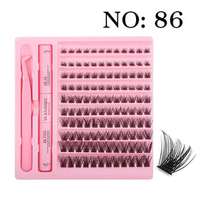 10cases/lot DIY Eyelash Extension Kit at Home Natural Clusters Wispy Lash with Lash Bond and Seal Makeup For Women