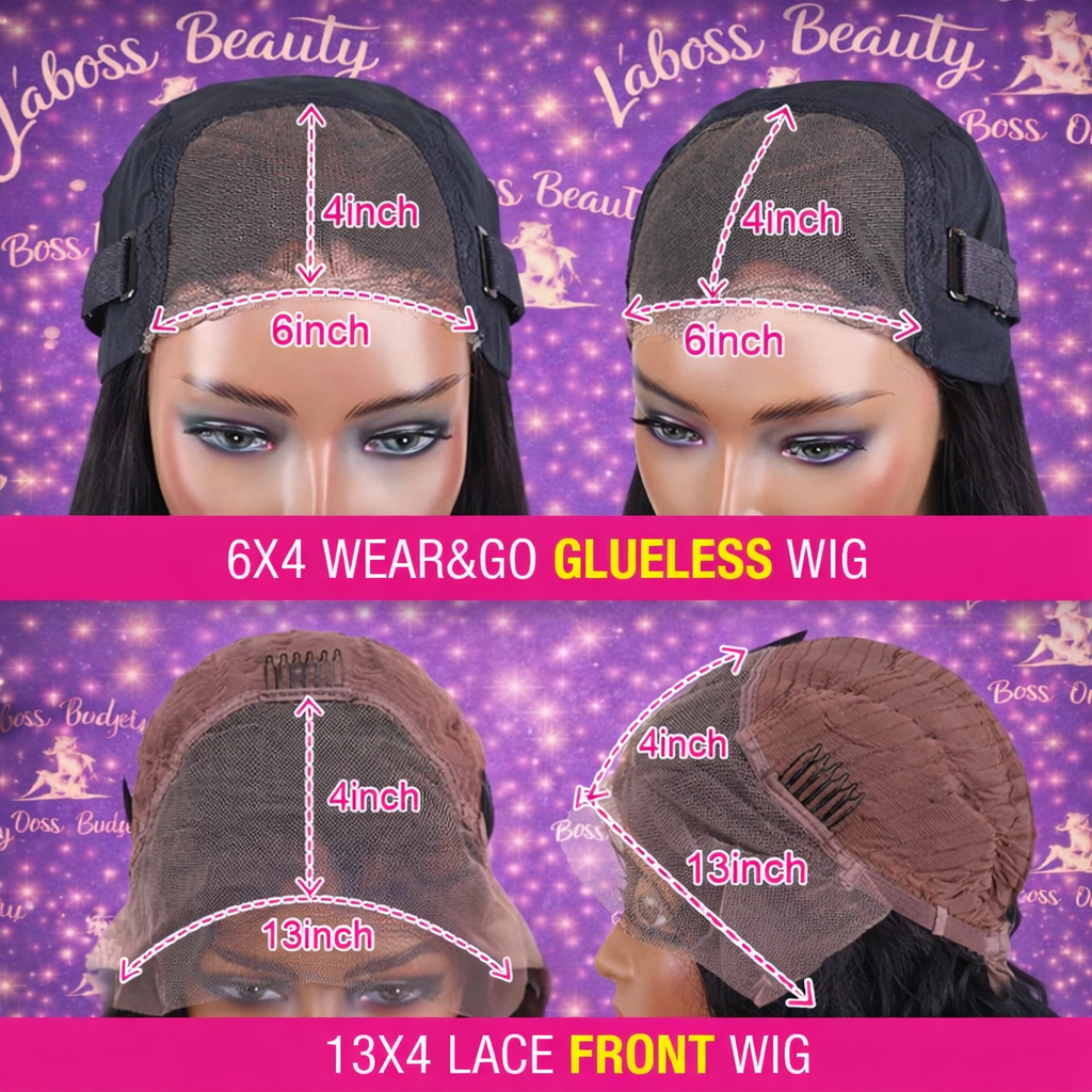 LaBoss Luxe Bob – Water Wave Glueless Human Hair Wig, Pre-Cut & Effortless