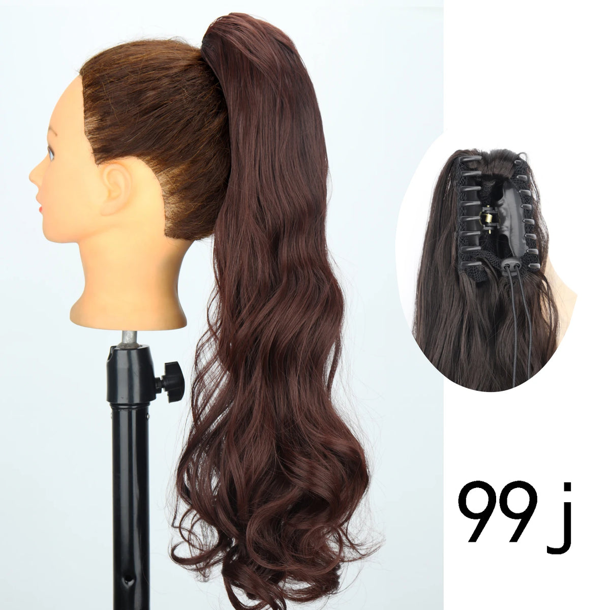 Synthetic 24inch Claw Clip On Straight Ponytail Hair Extension Ponytail Extension Hair For Women Pony Tail Hair Hairpiece