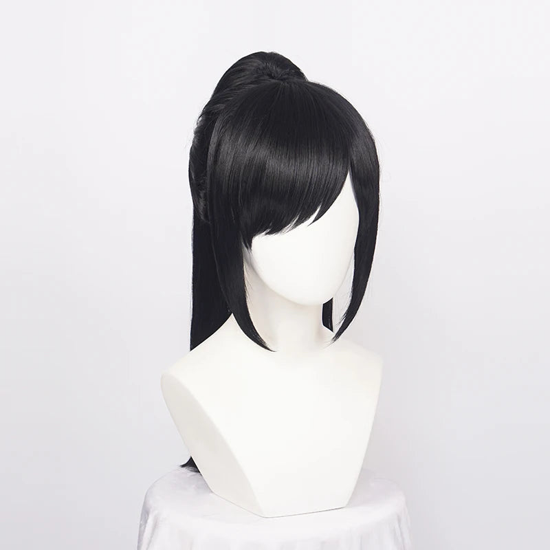 ccutoo Black Synthetic Dororo Hyakkimaru Cosplay Wig Chip Removable Ponytail Osamu Tezuka + Wig Cap