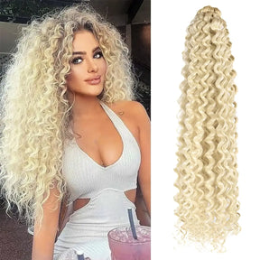 Ocean Wave Ombre Braiding Hair Extensions 22 28Inch Synthetic Twist Ripple Crochet Deep Wave Braids Hair Extensions For Women