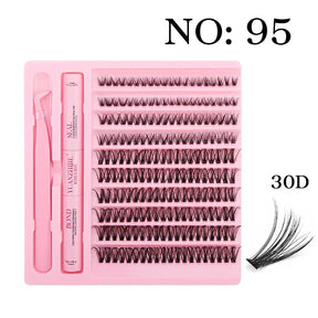 10cases/lot DIY Eyelash Extension Kit at Home Natural Clusters Wispy Lash with Lash Bond and Seal Makeup For Women