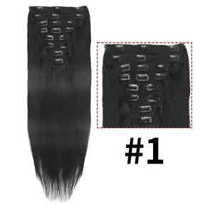 Brown Clip In Hair Extensions Real Human Hair Brazilian For Women Straight Hair 8pcs 120gram Remy Human Hair Thick Silky  Soft