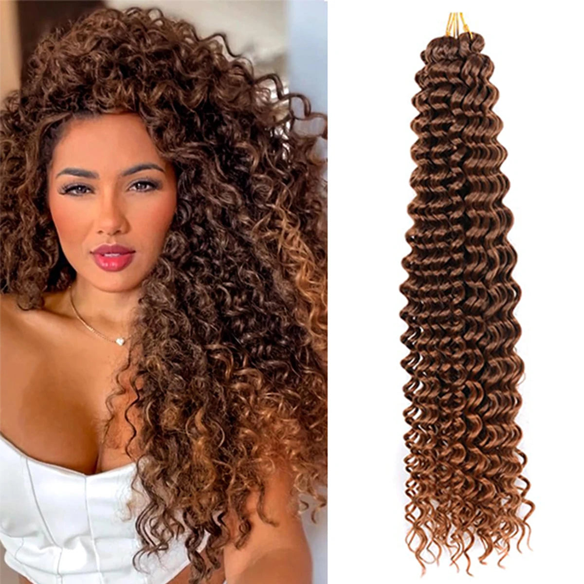 Ocean Wave Ombre Braiding Hair Extensions 22 28Inch Synthetic Twist Ripple Crochet Deep Wave Braids Hair Extensions For Women