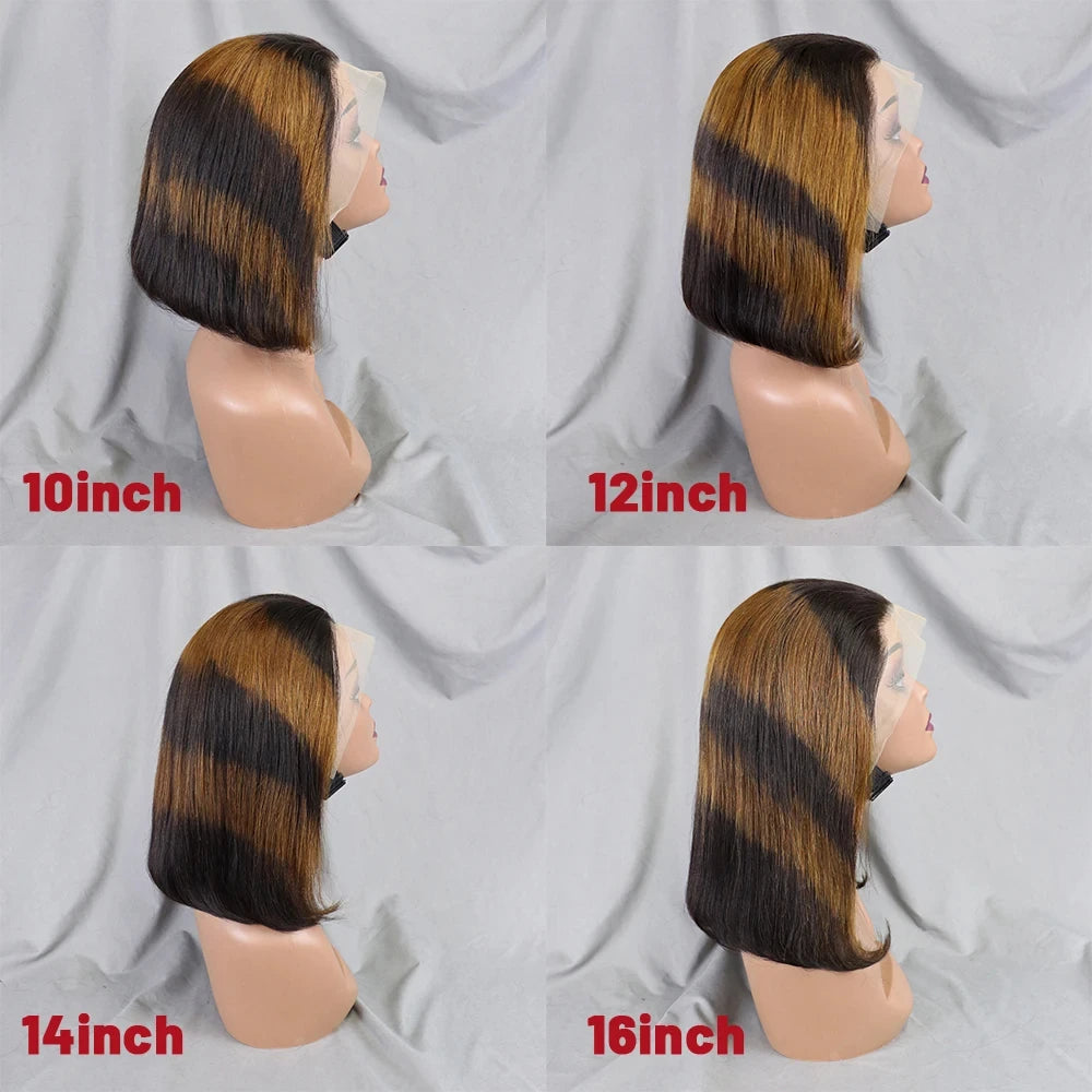 4/30/4 Color Human Hair Bob Wig Straight 13x4 Lace Front Human Hair Wigs Brazilian Wig Short Human Hair Bob Wigs Ombre Wig