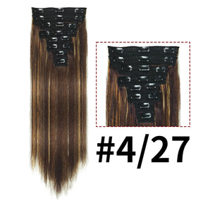 Brown Clip In Hair Extensions Real Human Hair Brazilian For Women Straight Hair 8pcs 120gram Remy Human Hair Thick Silky  Soft