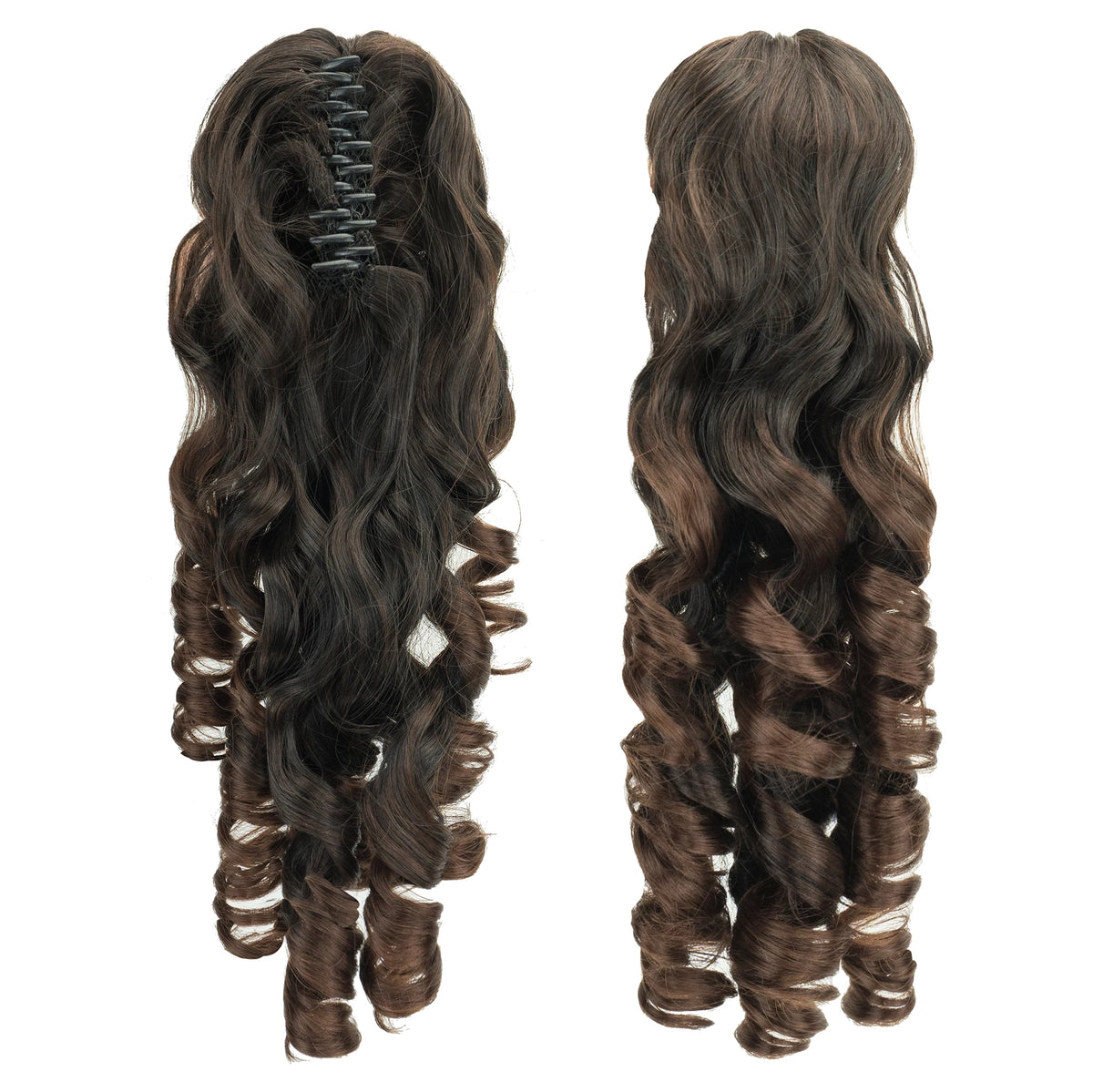 Soowee Long Black Curly Clip in Ponytails Hairpieces Claw Headwear Accessories Fake Pony Tail Hair Extensions Postiche