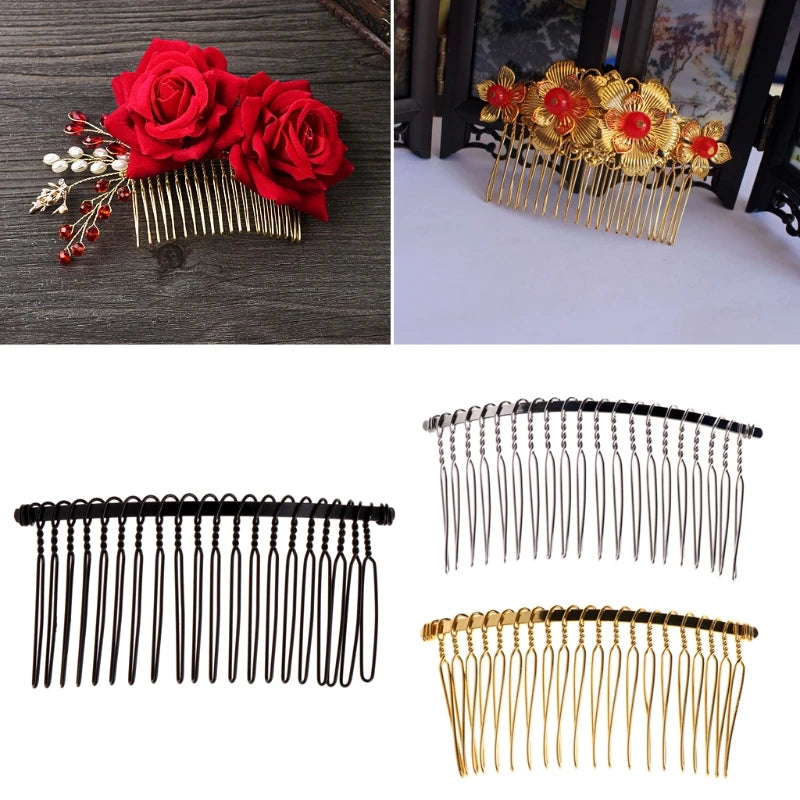 New 20 Teeth Bridal Blank Hair Metal Wedding Veil Side Comb Hair Accessories