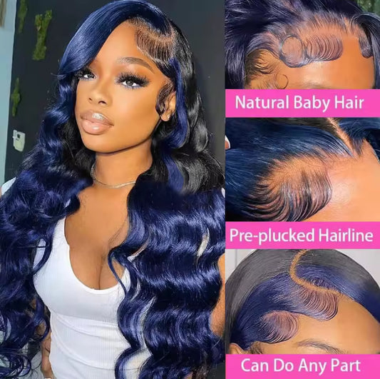 Body Wave Blue Human Hair Wigs 13x4 Hd Lace Front Human Hair Wigs Blue Wigs Human Hair 13x6 Hd Lace Frontal Wigs For Women