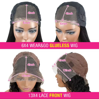 LaBoss Luxe Bob – Water Wave Glueless Human Hair Wig, Pre-Cut & Effortless
