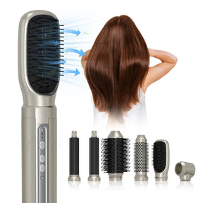 Hot air comb 6-in-1 curling iron Multifunctional curling iron Hot air comb Hair dryer Straightener Styling comb מסלסלי שיער