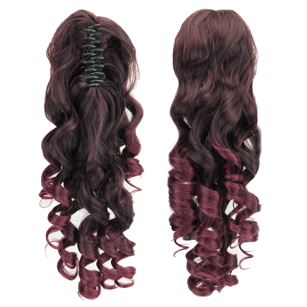 Soowee Long Black Curly Clip in Ponytails Hairpieces Claw Headwear Accessories Fake Pony Tail Hair Extensions Postiche