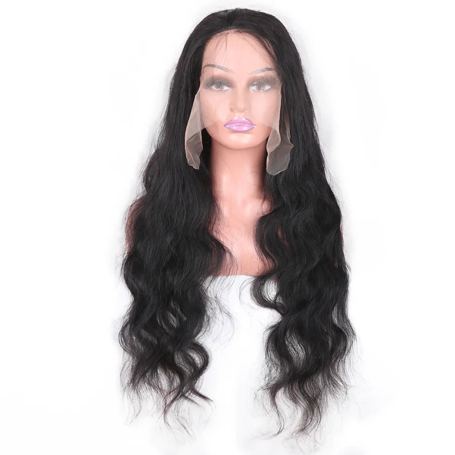 Brazilian Human Hair Body Wave Wig With Baby Hair Pre Plucked Bleached Knots Bling Hair Remy 13x6 Transparent Lace Frontal Wig