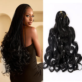 26Inch French Curls Braiding Hair Extensions Synthetic Curl Hair Loose Wave Spiral Curl Crochet Hair Braids For Black Women