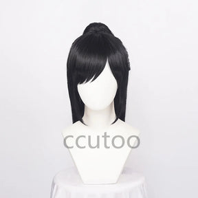 ccutoo Black Synthetic Dororo Hyakkimaru Cosplay Wig Chip Removable Ponytail Osamu Tezuka + Wig Cap