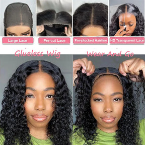 Glueless Wear To Go Wigs Human Hair Kinky Curly Hair Wigs Pre Plucked 4x4 5x5 13x4 Pre Cut HD Lace Closure Front Wigs for Women