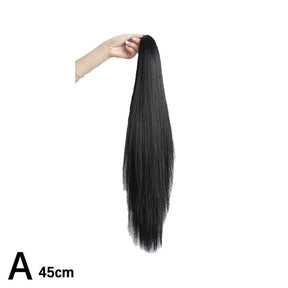 Long Straight Ponytail Wig 45cm/55cm Strap Style High Ponytail Long Straight Hair Black Brown Hair Extended Ponytail