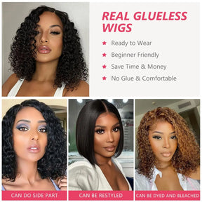 Glueless Wear To Go Wigs Human Hair Kinky Curly Hair Wigs Pre Plucked 4x4 5x5 13x4 Pre Cut HD Lace Closure Front Wigs for Women