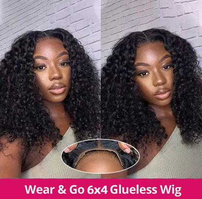 LaBoss Luxe Bob – Water Wave Glueless Human Hair Wig, Pre-Cut & Effortless