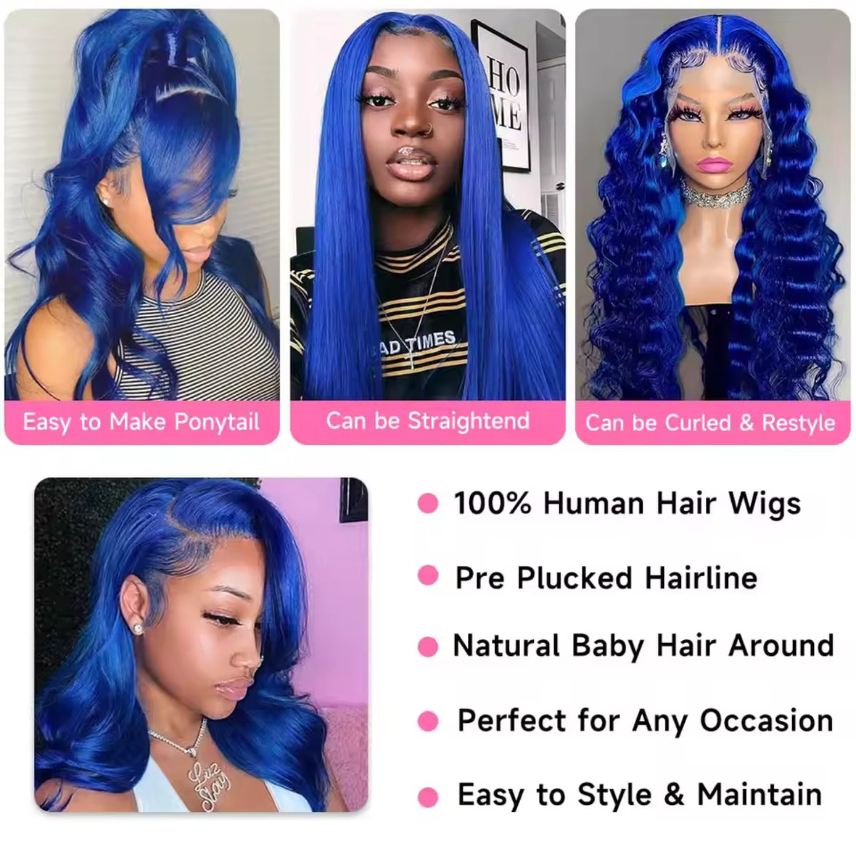 Body Wave Blue Human Hair Wigs 13x4 Hd Lace Front Human Hair Wigs Blue Wigs Human Hair 13x6 Hd Lace Frontal Wigs For Women