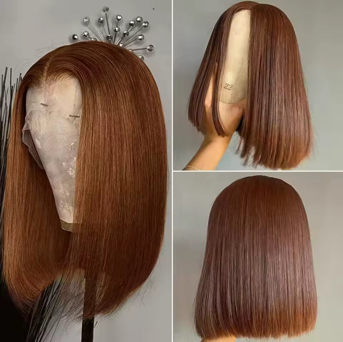 #4 Brown Color Bob Wigs Vietnamese Human Hair Chocolate Brown 13x4 Lace Front Bob 100% Human Hair Wig For Women Lace Frontal Bob