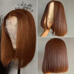 #4 Brown Color Bob Wigs Vietnamese Human Hair Chocolate Brown 13x4 Lace Front Bob 100% Human Hair Wig For Women Lace Frontal Bob