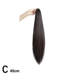 Long Straight Ponytail Wig 45cm/55cm Strap Style High Ponytail Long Straight Hair Black Brown Hair Extended Ponytail