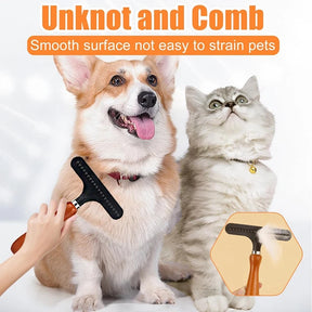 Carpet Groomer Rake Pet Hair Remover,Iron Comb With Wooden Handle For Carpets Rugs Removal 1 PCS