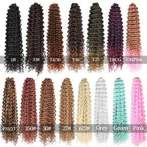 Ocean Wave Ombre Braiding Hair Extensions 22 28Inch Synthetic Twist Ripple Crochet Deep Wave Braids Hair Extensions For Women