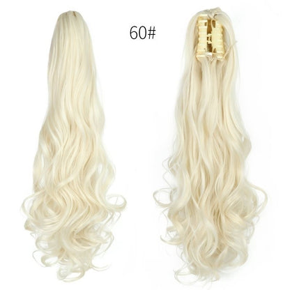 Wig Female Scratching Clip Ponytail Long Curly Hair Big Waves