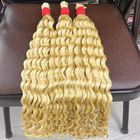 613 Deep Wave Bulk 100% Virgin Human Hair For Braiding Extenciones Natural Unprocessed No Weaving Culry Human Hair Bulk Bundles