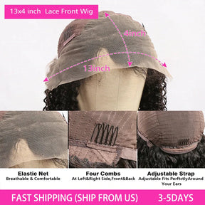 250 Density Curly Lace Front Human Hair Wigs Hd Lace 30 Inches 13x4 Lace Frontal Wig Water Wave Brazilian Pre Plucked For Women