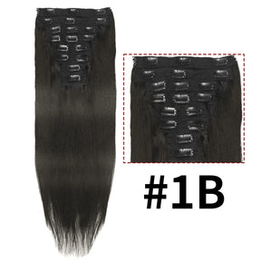 Brown Clip In Hair Extensions Real Human Hair Brazilian For Women Straight Hair 8pcs 120gram Remy Human Hair Thick Silky  Soft