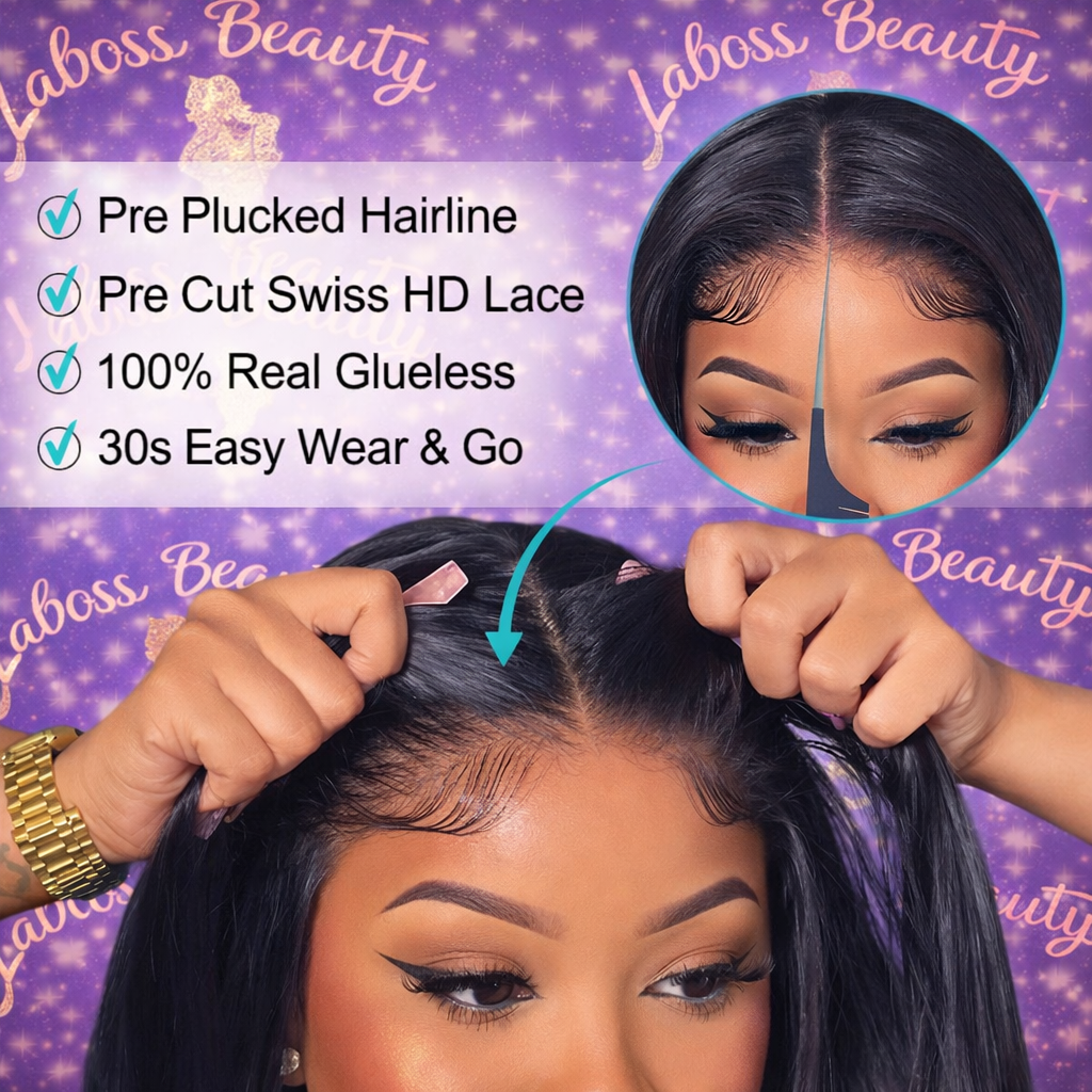 Smooth Straight Human Hair Ready To Wear Preplucked Straight Human Hair Wigs 5x5 Lace Closure Pre Cut 13x6 Lace Front Wigs