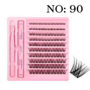 10cases/lot DIY Eyelash Extension Kit at Home Natural Clusters Wispy Lash with Lash Bond and Seal Makeup For Women